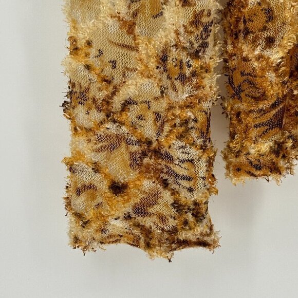 Vintage F.L. Malik Button Up Top Womens Size XL Honey Comb Shag Collar USA RARE - Picture 7 of 7